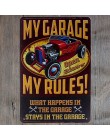 Hohappyme MY GARAGE mis herramientas mis reglas placa signos Metal pared arte decoración Vintage garaje decoración placas decora