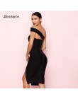 Seamyla 2019 vendaje vestido Sexy blanco negro rojo un hombro Bodycon vestido de verano para mujeres nuevos Vestidos de fiesta d