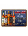 Hombre cueva sin trabajo beber cerveza vino Metal lata signos whisky placa pintura Vintage cartel pared pegatina Pub Bar decorac