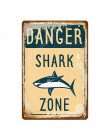 Carteles de advertencia zona de peligro tiburón póster clásico de Metal de alto voltaje cuidado con la esposa No Placa de aparca