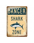 Carteles de advertencia zona de peligro tiburón póster clásico de Metal de alto voltaje cuidado con la esposa No Placa de aparca