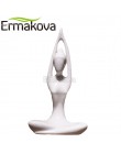 Ermanikon 12 estilos Arte Abstracto cerámica Yoga Poses figurita porcelana Yoga Lady figura estatua hogar Yoga Studio decoración