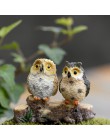 Lindos búhos animales figuras resina figuras en miniatura para bonsái y manualidades ollas hogar hadas adornos de jardín decorac
