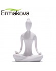 Ermanikon 12 estilos Arte Abstracto cerámica Yoga Poses figurita porcelana Yoga Lady figura estatua hogar Yoga Studio decoración