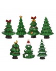 7 unids/set miniatura árbol de Navidad Santa Claus hombre de nieve accesorios para terrario caja de regalo estatuillas de hadas 