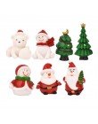 7 unids/set miniatura árbol de Navidad Santa Claus hombre de nieve accesorios para terrario caja de regalo estatuillas de hadas 