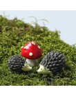 3 unid/set artesanía de resina de musgo de jardín Mini erizo rojo punto hongo miniatura adorno erizo decoración Jardín de hadas 