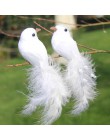 2 uds. Palomas falsas decorativas blanco pluma de espuma Artificial adorno de boda artesanía hogar Mesa decoración pájaro juguet