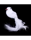 2 uds. Palomas falsas decorativas blanco pluma de espuma Artificial adorno de boda artesanía hogar Mesa decoración pájaro juguet