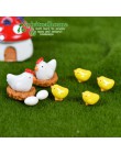 Zoclou 10 piezas nido de gallina y pollo huevo de gallina pequeña estatua de pastura figurita Micro artesanías ornamento miniatu