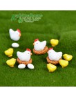 Zoclou 10 piezas nido de gallina y pollo huevo de gallina pequeña estatua de pastura figurita Micro artesanías ornamento miniatu