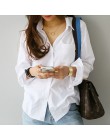 2019 primavera un bolsillo mujer camisa blanca blusa femenina Tops de manga larga Casual cuello vuelto OL estilo Mujer blusas su