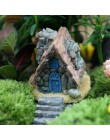 Casa de piedra Hada en miniatura de jardín artesanía Micro decoración paisajística de casa rural para bricolaje artesanía con re