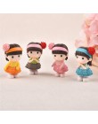 4 Uds. Hermosa pura chica miniatura figurita con bonsái decorativo Mini Jardín de hadas personas estatua musgo adornos artesanal