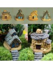 Casa de piedra Hada en miniatura de jardín artesanía Micro decoración paisajística de casa rural para bricolaje artesanía con re