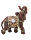 Suerte Feng Shui elefante de grano de madera estatua escultura de la riqueza figurita regalo tallado Natural decoración para el 
