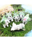 1/6 Uds gato terrario queso gato figurines en miniatura figurilla de hada jardín miniaturas jardín decoración figuras de hadas e