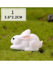 1 Uds. 12 estilo conejo Pascua decoración miniatura Animal liebre estatuilla artesanal de resina Mini conejito jardín ornamento 