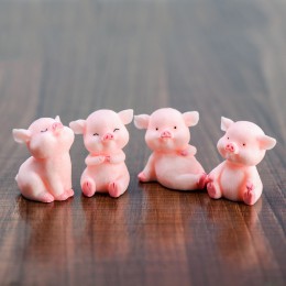 Zoclou 1 pieza lindo cerdo Rosa cerdos China modelo coreano estatua figurita figura de artesanía adorno miniaturas decoración de