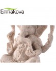 Ermanikon 13cm (3,5 ") alto Ganesha de la India estatua Fengshui escultura Natural arenisca figura de artesanía escritorio hogar