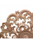 RUNBAZEF tallado en madera muebles decoración puerta de madera maciza apliques redondos flor él miniatura artesanías estatuilla 