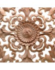 RUNBAZEF tallado en madera muebles decoración puerta de madera maciza apliques redondos flor él miniatura artesanías estatuilla 