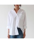Camisas sueltas informales para mujer 2019 otoño nueva moda cuello más blusa de talla larga botones de manga larga camisa blanca