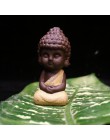Pequeña estatua de Buda figurita de monje tathagata India Yoga Mandala té mascota púrpura cerámica artesanías decorativas de cer