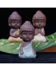 Pequeña estatua de Buda figurita de monje tathagata India Yoga Mandala té mascota púrpura cerámica artesanías decorativas de cer