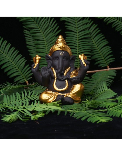 Estatuas de Buda de cerámica elefante de arena púrpura figuras de Dios decoración del hogar Ganesha mascota maceta decorativa pa