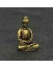 Mini portátil Retro latón Buda Zen estatua bolsillo sentado Buda mano juguete escultura hogar Oficina escritorio decorativo rega
