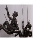 Estilo Industrial escalada hombre resina Alambre de hierro colgante de pared figuras de escultura creativa Retro presente estatu