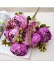 1 manojo peonía Artificial Europea decorativas flores falsas de seda para fiesta peonías para la decoración del Hotel del hogar 
