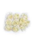 10 unids/lote flor artificial 5cm flor de Rosa de seda cabeza de la boda Fiesta de la boda guirnalda de bricolaje decoración álb