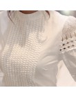 2019 blusa de chifón de encaje para mujer camisa de talla grande Casual de manga larga para Mujer Tops y blusas S-5XL gancho flo