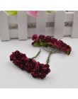 12 unids/lote flor Artificial Mini Linda rosa de papel hecha a mano para boda guirnalda de bricolaje decoración regalo Scrapbook
