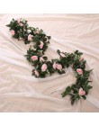 Artificial Rosa flor falso colgante decorativo rosas vid plantas hojas artificiales guirnalda para flores decoración de la pared
