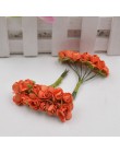 12 unids/lote flor Artificial Mini Linda rosa de papel hecha a mano para boda guirnalda de bricolaje decoración regalo Scrapbook