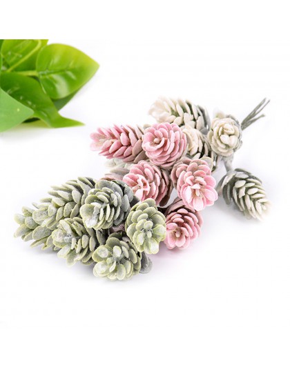 6 unids/lote de flores artificiales de hierba de piña planta falsa para la decoración de la Navidad de la boda DIY artesanía dec