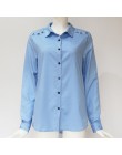 Blusas para mujer 2019 primavera elegante pura manga larga blusa Camisa cuello vuelto gasa blusa Oficina Camisas Blusas