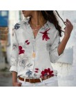 Blusas Tops para mujer 2019 otoño elegante manga larga estampado cuello en V blusa de chifón mujer ropa de trabajo Camisas talla