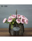 YO CHO 6 cabezas/ramo de peonías flores artificiales peonías ramo de seda Rosa Blanco boda decoración del hogar falsa Flor de pe