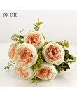 YO CHO 6 cabezas/ramo de peonías flores artificiales peonías ramo de seda Rosa Blanco boda decoración del hogar falsa Flor de pe