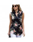 Moda Vintage estampado Floral blusa camisa 2019 verano sin mangas gasa blusa Sexy cuello en V mujeres Camisas Casual suelta Chem