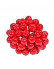50 unids/lote 10mm estambres de frutas artificiales de flores de la boda de la cereza bayas de perlas de plástico para cumpleaño