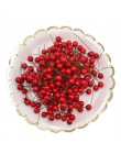 50 unids/lote 10mm estambres de frutas artificiales de flores de la boda de la cereza bayas de perlas de plástico para cumpleaño