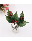 1 Uds. Flor artificial roja estambre perla ramas de bayas para la decoración de la Navidad de la boda DIY caja de regalo del Día