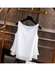 2019 Blusa de mujer de marca de moda Camisa de gasa sin mangas de verano Blusa casual con cuello en V sólido Talla grande 5XL To