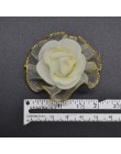 20 piezas 4cm brillo flecos flores de espuma de seda DIY hecho a mano flores artificiales rosas cabezas para la decoración del t