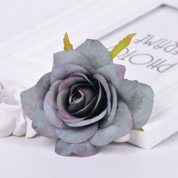 5 uds. 7cm flor artificial de seda Rosa cabeza para boda hogar guirnalda de bricolaje decoración álbum de recortes accesorios he